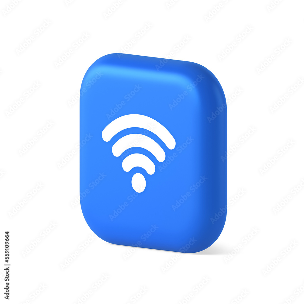 Poster wi fi internet connection button high speed wireless cyberspace digital network 3d isometric icon