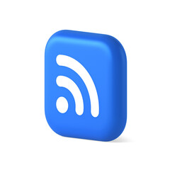 Wifi available access button wireless internet connection signal 3d realistic isometric icon