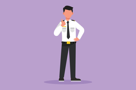 pilot in uniform giving thumbs up gesture clip art preview