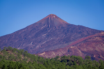 Fototapeta premium Close-up of Mount Teide Above Nearby Hills from the West