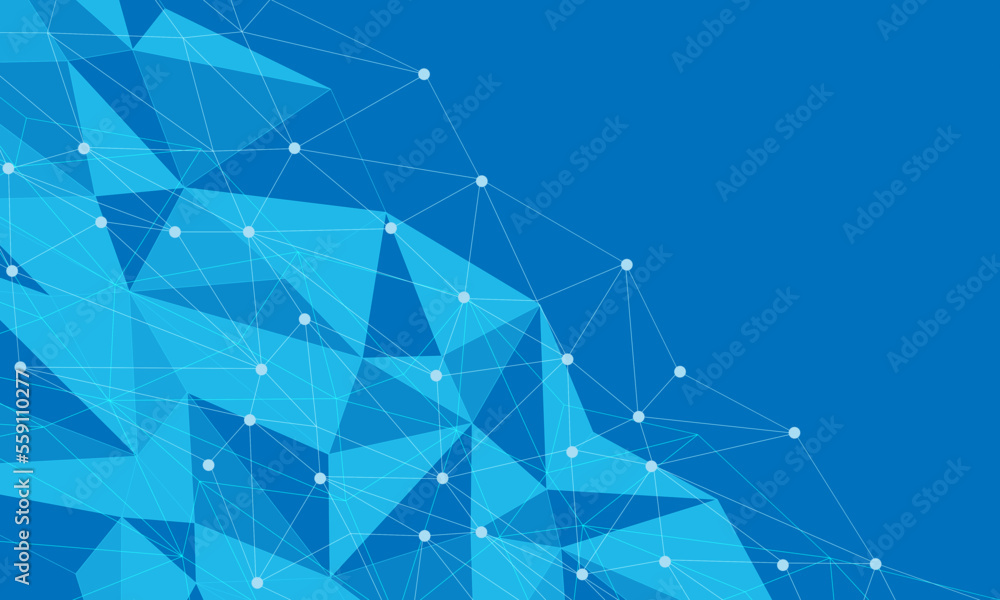 Aufkleber abstract white line triangle polygon on blue technology futuristic network connect background vector