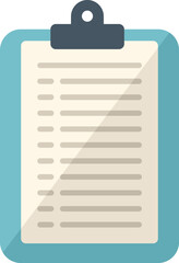 Task clipboard icon flat vector. Document checklist. Work list isolated