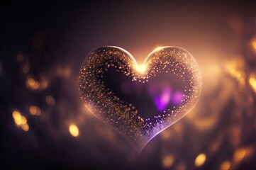 illustration of glitter glow heart idea for Valentine's day abstract background
