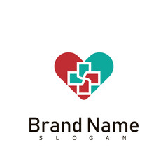 Obraz premium heart logo design symbol medical care