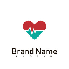 heart logo design symbol medical care