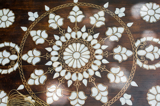 Naklejki Ottoman art example of Mother of Pearl inlays from Istanbul