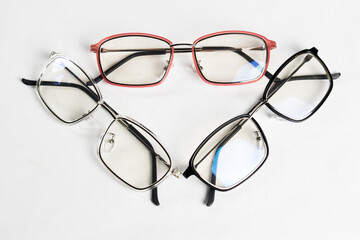 glasses on white background