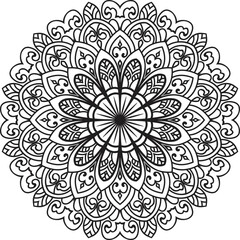 Mandala white background.Adult coloring page	