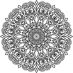 Mandala isolated on the white background.Decorative monochrome ethnic mandala pattern.	
