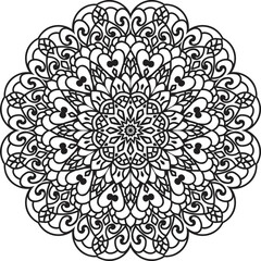 Mandala isolated on the white background.Decorative monochrome ethnic mandala pattern.	
