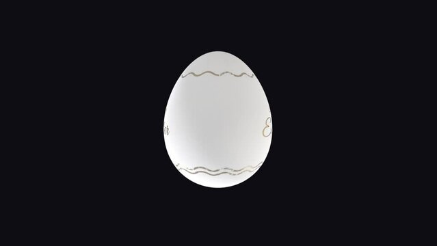 Alpha Channel Easter White  Egg in Loop Animation