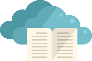 Study data cloud icon flat vector. Distance training. Online course isolated