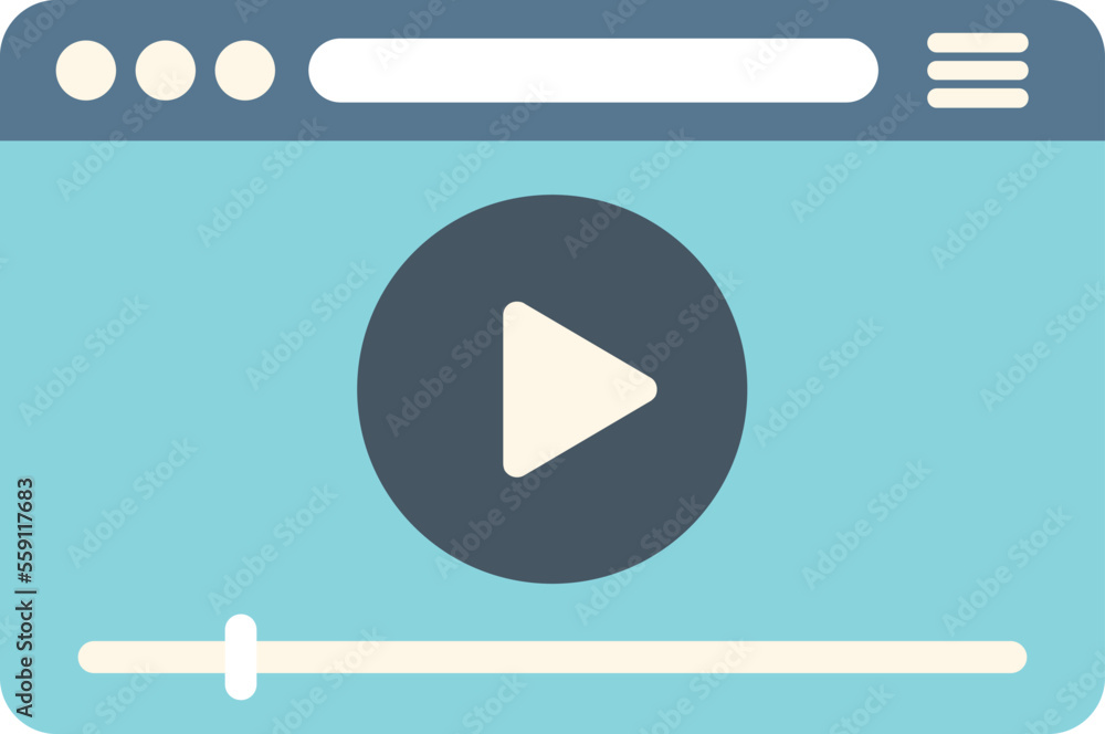 Poster online web player icon flat vector. study book. student class isolated