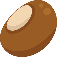 Chestnut icon flat vector. Autumn fruit. Sweet fall isolated