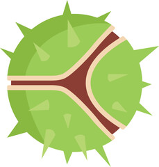 Food chestnut icon flat vector. Fruit tree. Sweet fall isolated