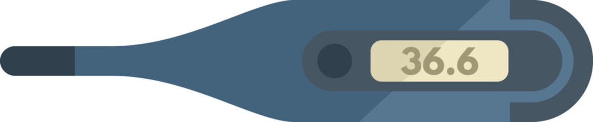 Digital thermometer icon flat vector. Infrared temperature. Medical fever isolated