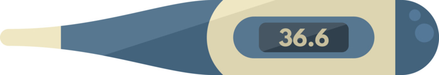 Check thermometer icon flat vector. Digital temperature. Electronic hand isolated