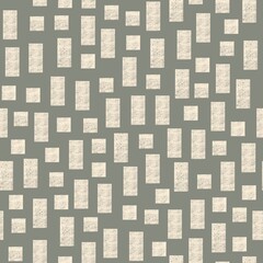 Stone stripes seamless pattern. Textured white rectangles and squares on gray background. Endless print for clothing print, interior decor, wallpapers