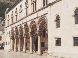 Fototapeta na wymiar the facade of the church in the middle of croatia