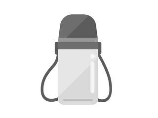 Fototapeta premium コップ付きの、ステンレスの水筒のイラスト