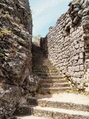 Fototapeta na wymiar Stairs from a old city wall in croatia