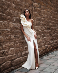 Elegant bride in a wedding dress