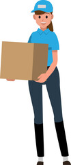 Delivery service woman,png