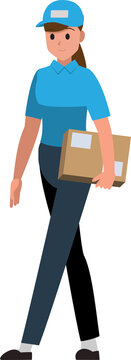 Delivery service woman,png