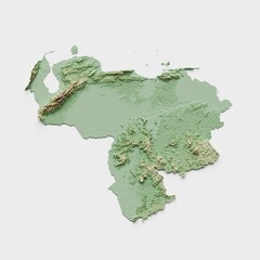 Venezuela Topographic Relief Map  - 3D Render