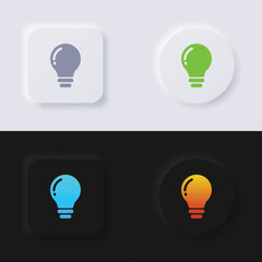 Light bulb icon set, Multicolor neumorphism button soft UI Design for Web design, Application UI and more, Icon set, Button, Vector.