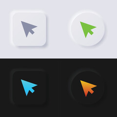 Cursor button icon set, Multicolor neumorphism button soft UI Design for Web design, Application UI and more, Button, Vector.