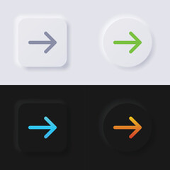 Arrow Icon set, Multicolor neumorphism button soft UI Design for Web design, Application UI and more, Button, Vector.