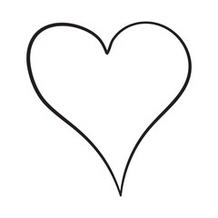 heart line sketch ,contour on white background isolated vector
