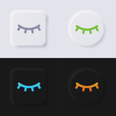 Eye closing symbol icon set, Multicolor neumorphism button soft UI Design for Web design, Application UI and more, Button, Vector.