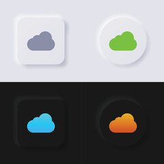 Fototapeta na wymiar Cloud symbol icon set, Multicolor neumorphism button soft UI Design for Web design, Application UI and more, Button, Vector.