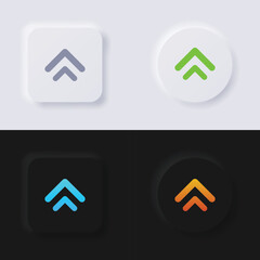 Up arrow symbol button icon set, Multicolor neumorphism button soft UI Design for Web design, Application UI and more, Button, Vector.