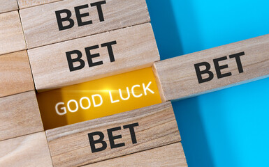 The concept of hoping for good luck in a bet.