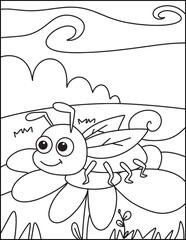 Cute Insects Coloring Pages For Kids