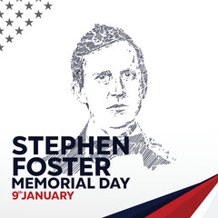 stephen foster memorial day, perfect for office, company, school, social media, advertising, printing and more