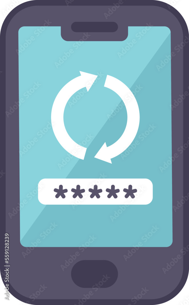 Poster smartphone password recovery icon flat vector. ui page. web mobile design isolated