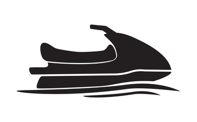 Jet ski icon vector illustration, black on white background