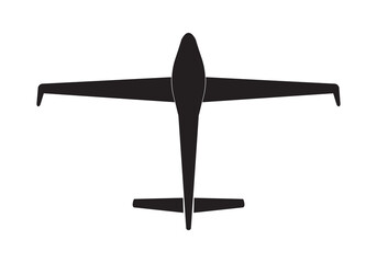 Aircraft glider icon, vector illustration, black on white background