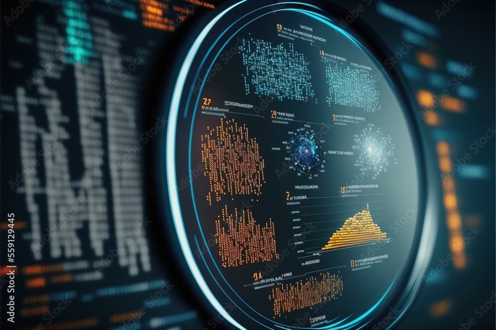 Poster cyber security, data protection, cyberattacks concept on blue background. database security software