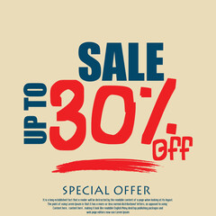 Sale price is Discount Tag 30% Percent Off Funny Red Color Funny Typography Text of an advertising campaign
