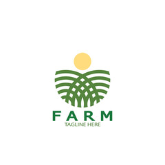 Farm  agriculture organic  logo design illustration of agriculture business, crop field, pasture, milk, Design Concept, Creative Symbol, Icon,Template