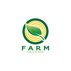 Farm  agriculture organic  logo design illustration of agriculture business, crop field, pasture, milk, Design Concept, Creative Symbol, Icon,Template