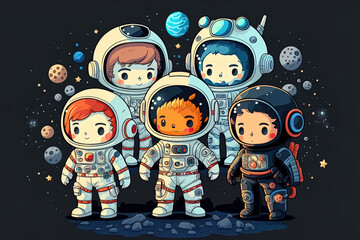 a group of astronauts. Generative AI