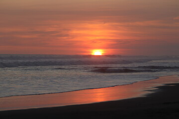 Sunset at one of the Surf City beaches in El Salvador