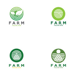 Farm  agriculture organic  logo design illustration of agriculture business, crop field, pasture, milk, Design Concept, Creative Symbol, Icon,Template