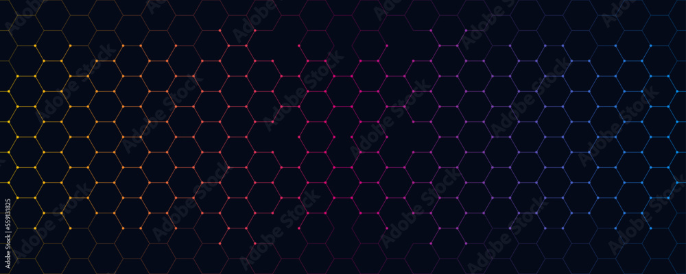Poster Abstract design element with geometric background of hexagons shape pattern